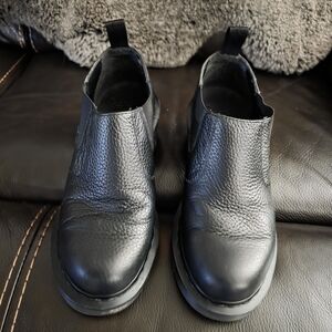 Dr Martens "CHERRY" Pebbled Black Leather Slip On Shoes Women's 7